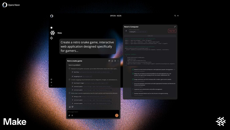 Activities can run in the background thanks to Make. (Image source: Opera)