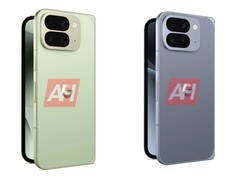 Unofficial Pixel 10 Pro Fold renders showing Jade (left) and Moonstone (right) colors. (Image source: Android Headlines)