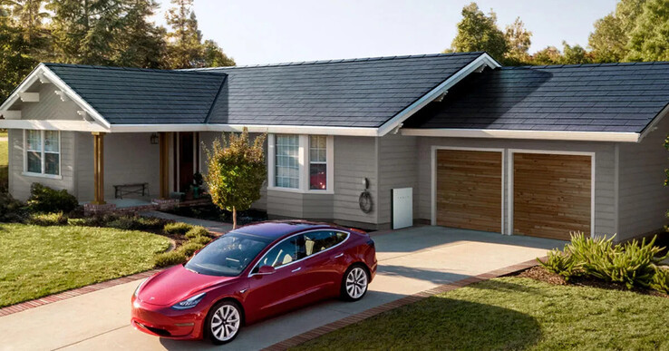 Example of a realised Tesla solar roof (Image: Tesla)