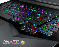 Unique: mechanical keyboard with individually backlit keys on the MSI GT75VR Titan.