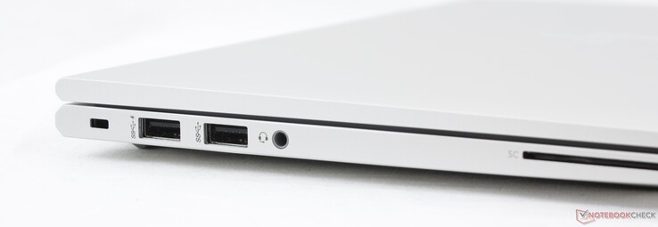 Left: HP DriveLock, 2x USB-A 3.1 Gen. 1, 3.5 mm combo audio, SmartCard reader (optional)