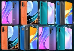 A Redmi 10 series could be based on Mediatek processors like most of the Redmi 9 range was. (Image source: Redmi 9 phones/Xiaomi - edited)