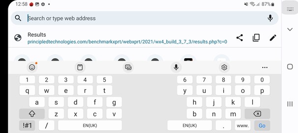 Keyboard in landscape mode