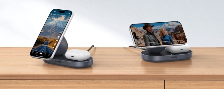 The Ugreen 15W 2-in-1 Magnetic Wireless Charger. (Image source: Ugreen)