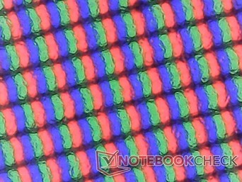 Matte RGB subpixel array. There are no QHD touchscreen options