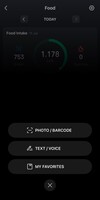 A screenshot of the new My Favourites option in the Zepp App Food Log tool. (Image source: Zepp App)