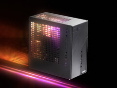 The DeskMini X600 leverages a B860 motherboard and can be optioned with an internal RGB light strip shown here. (Image source: ASRock)