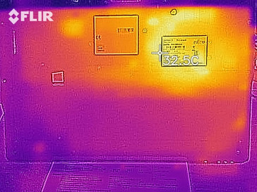 Heat distribution on the underside (at idle)