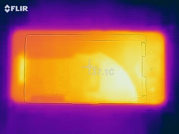 Heatmap of the rear of the device under load