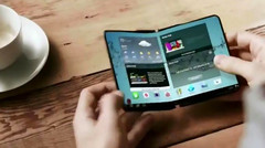 Samsung Galaxy X render from 2017, foldable handset introduced behind closed doors at CES 2018