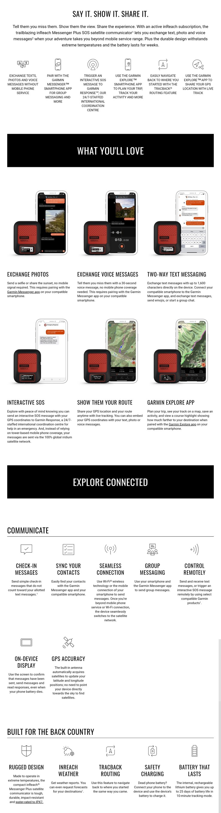 Share more off-grid with the inReach Messenger Plus. (Source: Garmin)