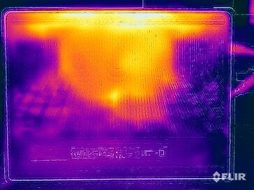 Surface temperatures during the stress test (bottom)
