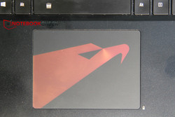 Touchpad with red Aorus logo