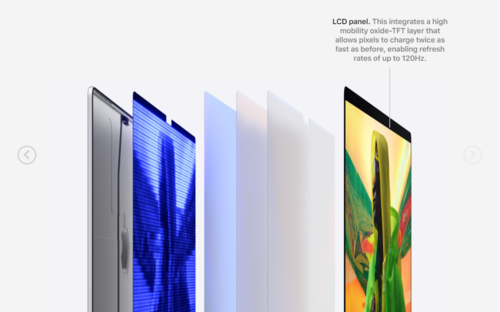 Apple explains its ProMotion displays can produce "up to 120 Hz" (Source: Apple.com)