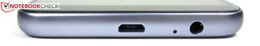 Underside: Micro USB 2.0 port, 3.5 mm jack