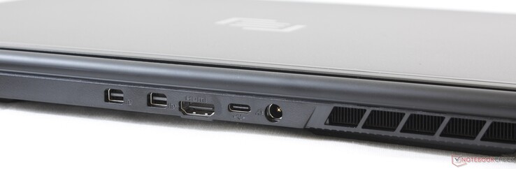 Rear: 2x mini-DisplayPort, HDMI, USB Type-C, AC adapter