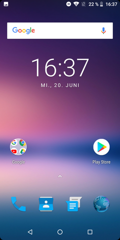 Default home screen