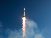 Soyuz TMA-16 launches from the Baikonur Cosmodrome in Kazakhstan