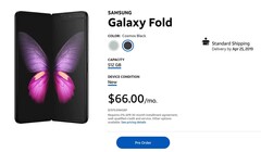 AT&amp;T&#039;s original pre-order page for the Galaxy Fold. (Source: Android Authority)