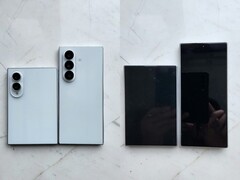Alleged leaked Galaxy Z Fold 8 (the wider model) and Fold 8 Ultra design models.