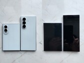 Alleged leaked Galaxy Z Fold 8 (the wider model) and Fold 8 Ultra design models.