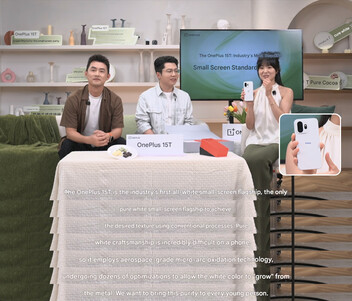 A screenshot from the OnePlus 15T live unveiling session (machine translated)