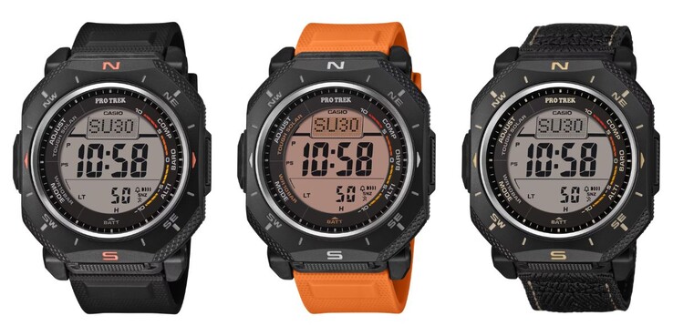 From left to right: the Casio PRG-69-1, PRG-69-4 and PRG-69B-1 watches