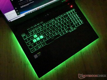 U-shaped LED light bar can only be one color at a time on the GL731 compared to multiple colors on the G731