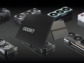 GDDR7 memory shown with Nvidia RTX 50 series GPUs (Image source: Memphis Electronic, Nvidia Blog with edits)