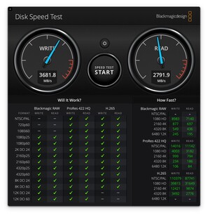 MacBook Air M1: Blackmagic Disk Speed Test