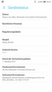 Asus ZenFone 4: System information