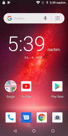 Default home screen