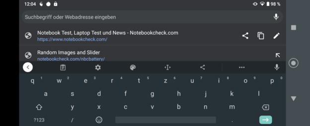 Keyboard landscape mode