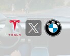BMW's social media account deleted it's praise for Tesla's FSD after Tesla playfully replied to the same. (Image source: Tesla - Edited)