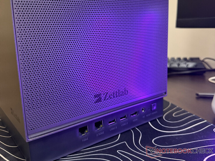 The ports on the back of the NAS