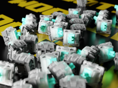 Wooting may be planning to launch a split space bar gaming keyboard on Friday May 16. Pictured - Wooting Hall-effect keyboard switches. (Image source: Wooting on Discord)