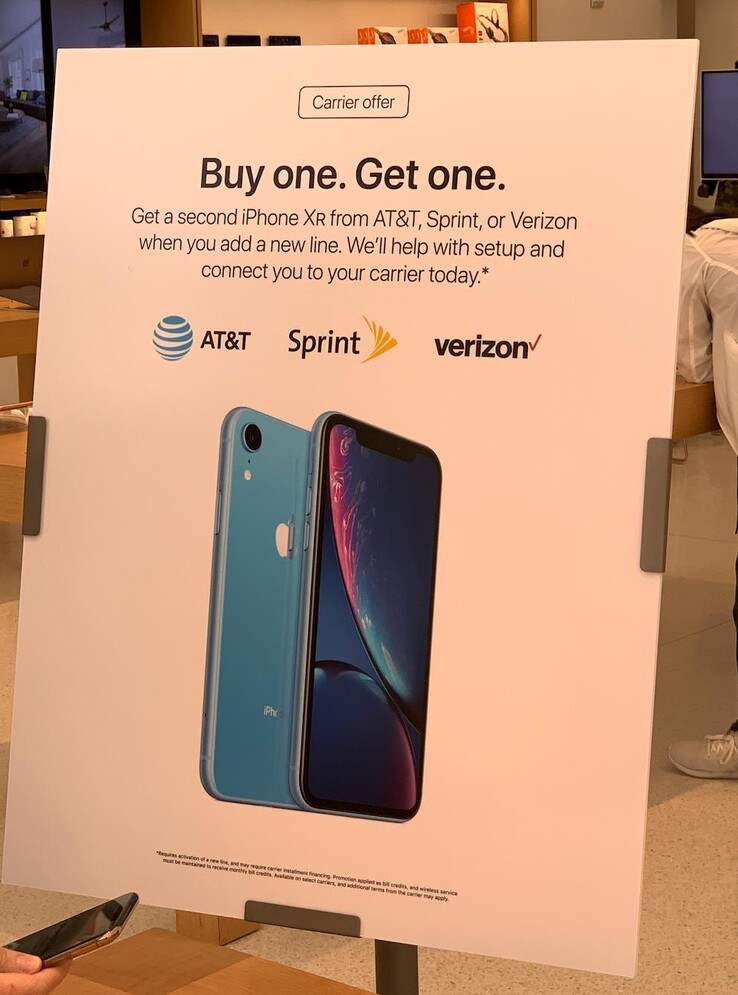 Apple launched its first buy-one-get-one-free iPhone offer in the US this week. (Source: Mark Gurman)