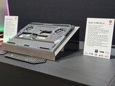 MSI Raider 16 HX Max on display at CES 2026 showing its new bottom panel design (Image source: Notebookcheck)