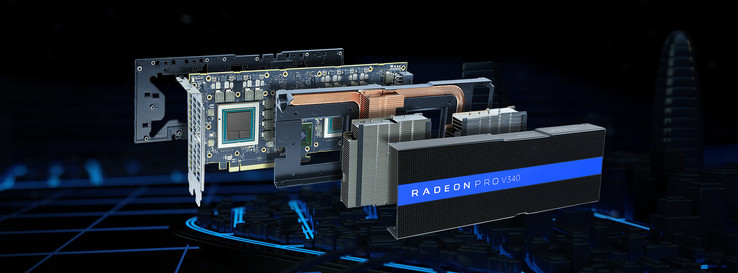 AMD Radeon Pro V340 is based on the Vega architecture. (Source: AMD)
