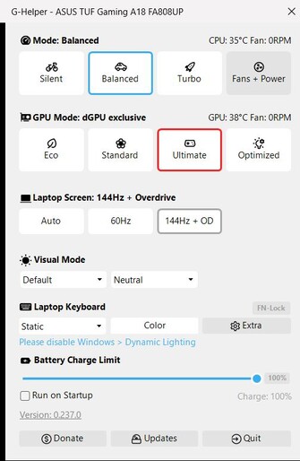 Main screen - extremely minimal and easy to navigate