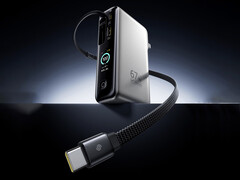 The EnerGeek GT 21 can act both like a power bank and a charging adapter. Pictured: a promo picture showing the front of the portable charger.