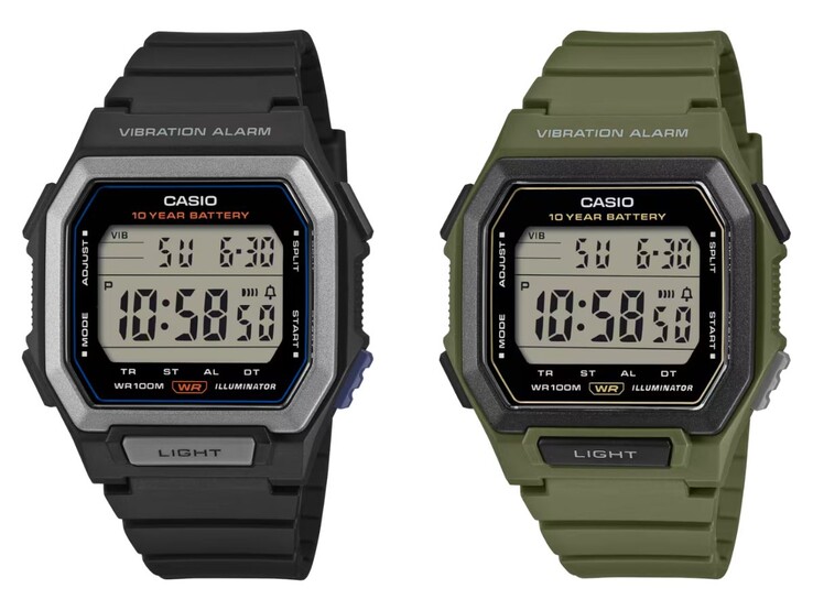 The Casio W-738H-1AV (left) and W-738H-3AV (right) watches