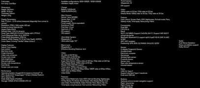 Complete spec sheet (Image source: OnePlus)