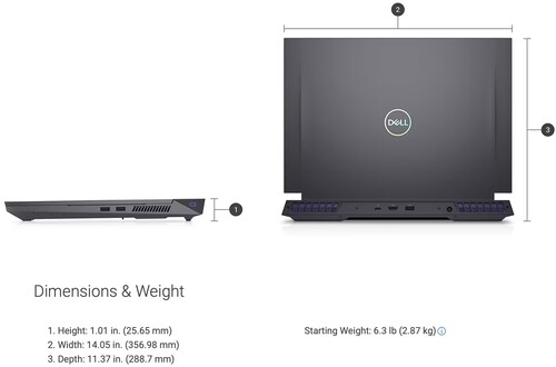 Like many 16-inch machines, the G16 7630 fairly heavy and bulky (Image: Dell)