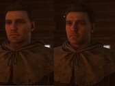 A picture showcasing a character model on the right for Henry in Kingdom Come: Deliverance 2 after DLSS 5 was implemented