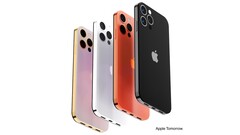 iPhone 14 Pro concept rendered in four distinct finishes. (Image Source: Twitter - @Apple_Tomorrow)