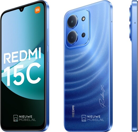 The Redmi 15C in Moonlight Blue color option. (Image source: NieuweMobiel)
