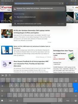 Keyboard in portrait format