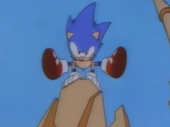 An AI-upscaled render of Sonic CD's opening