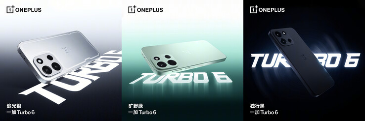 Three color options of the Turbo 6 (Image source: OnePlus)